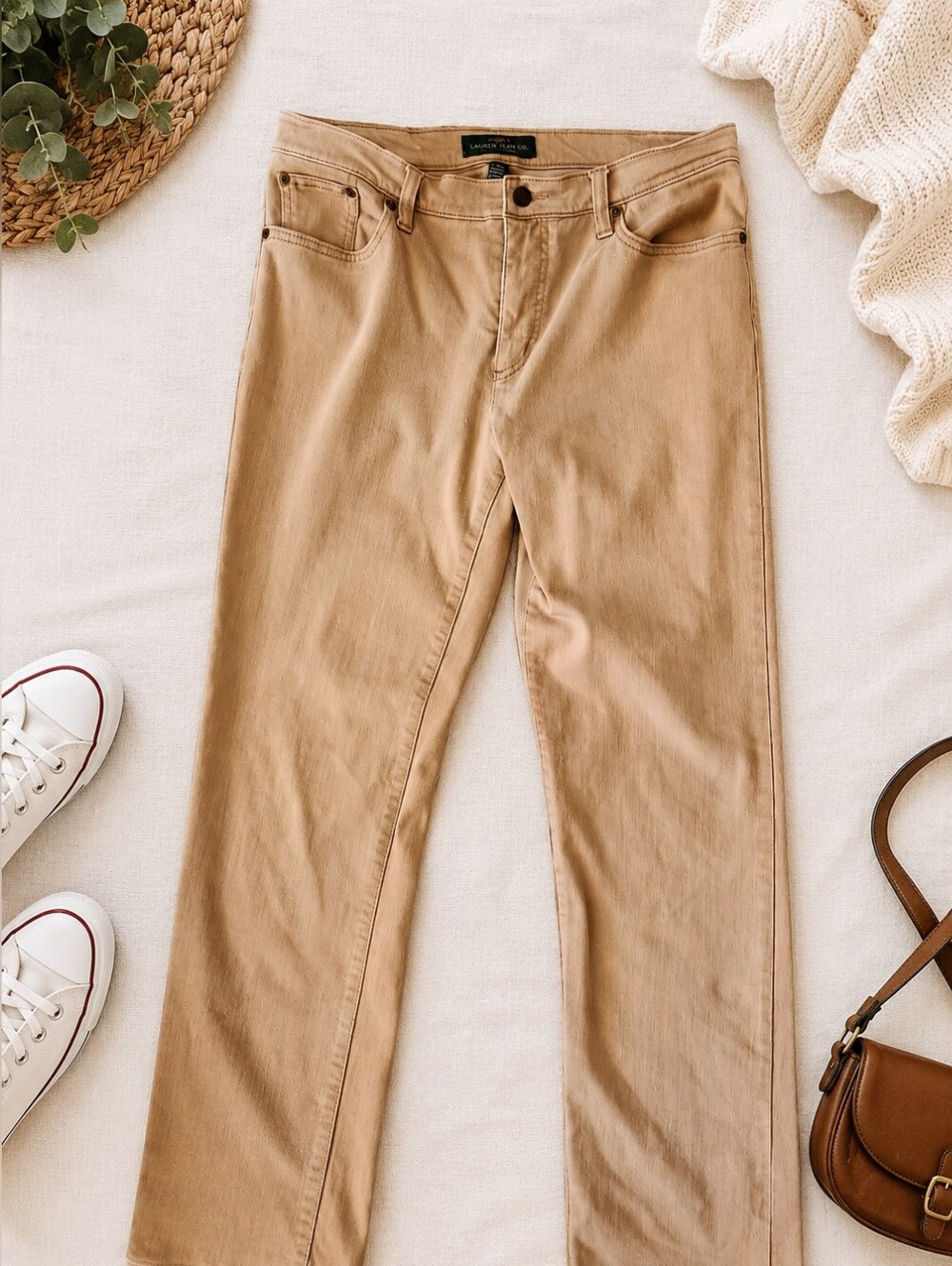 Ralph Lauren Tan Jeans Classic Straight Size 10 Fall Autumn